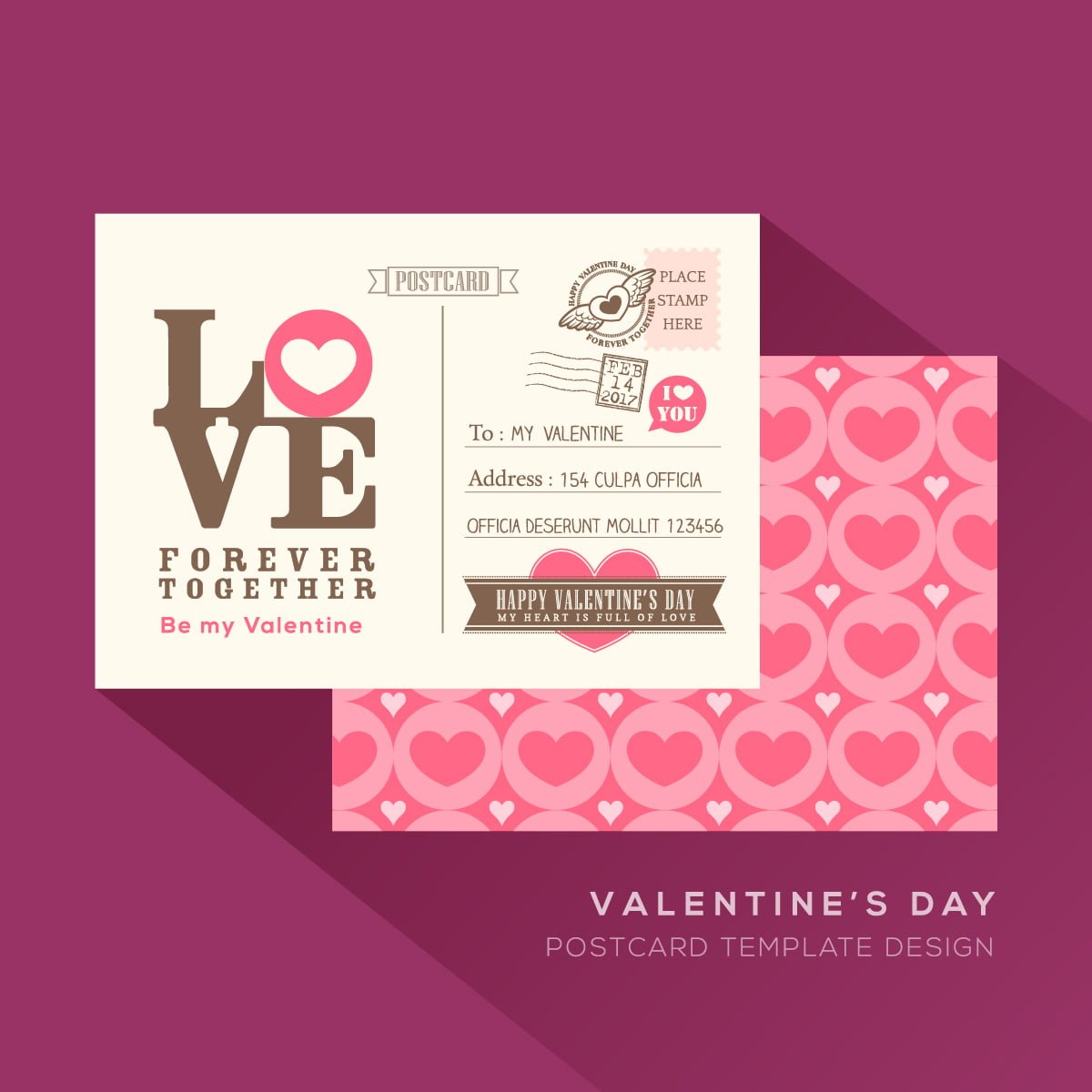 Romantic card for valentine