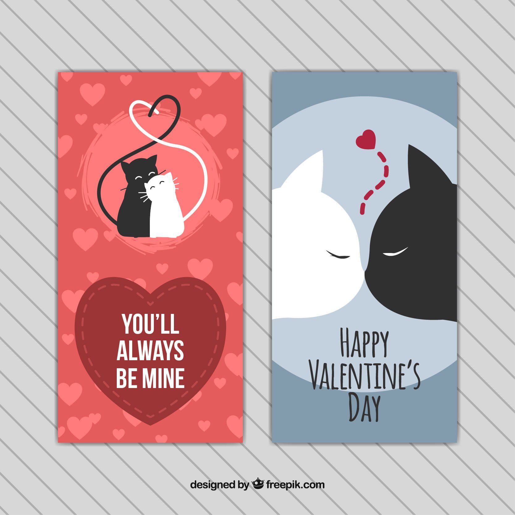 Valentine cards with cats