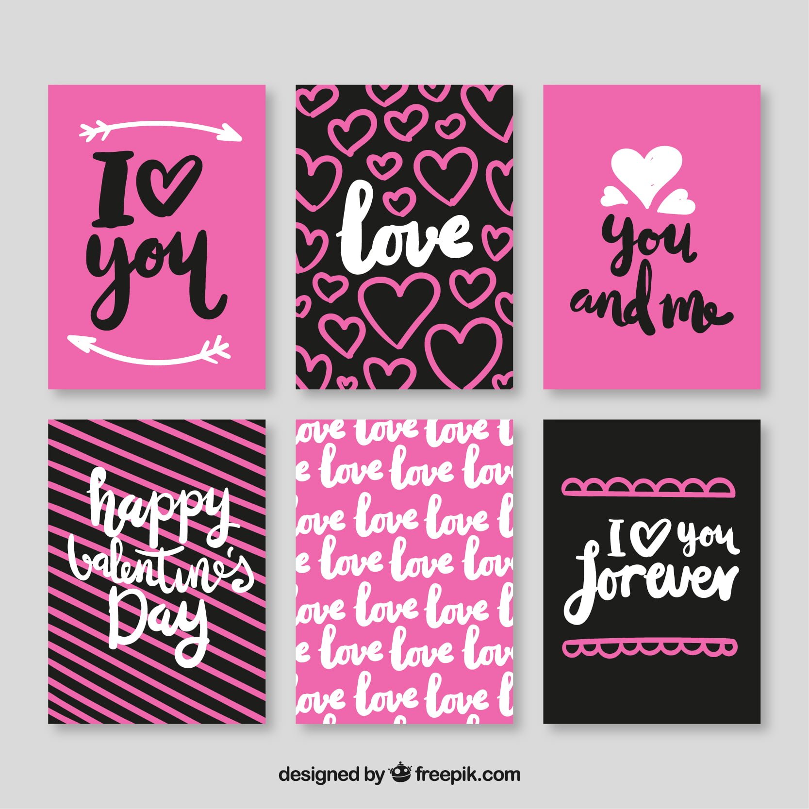 Pack of creative valentines cards