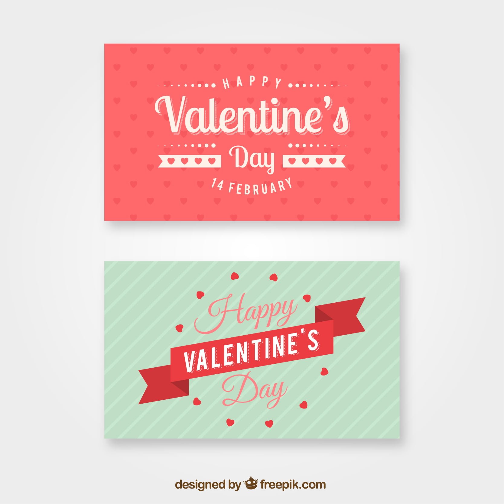 Pretty valentine cards in vintage style